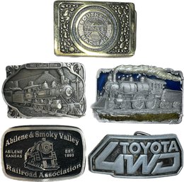 1983 Limited Edition Great Northern Railway, Abilene & Smoky Valley Railroad Association & More Belt Buckles