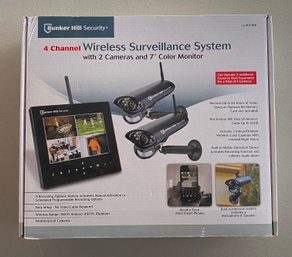 Wireless Surveillance System With 2 Cameras And 7 In Color Monitor. Bunker Hill Security