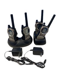 Motorola TalkAbout TwoWay Radios (4) With Charging Stands (Tested And Working)