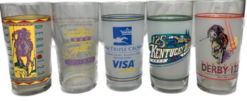 5 Pcs Classic Kentucky Derby Glasses - 5'