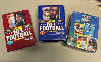 3 Boxes Of Topps Football Cards 1991