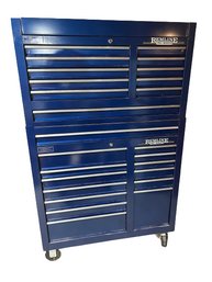 2-Part Tool Storage Rolling Cabinet- 41.5x18x67 Tall - Remline Pro Series