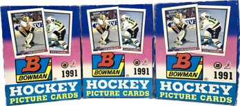 3 BOXES - Bowman 1991 Hockey Picture Cards