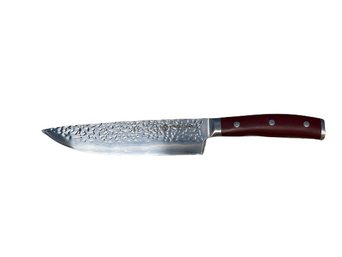 Forged In Fire Maroon Handled Chefs Knife-8in Blade, 13.5in Long