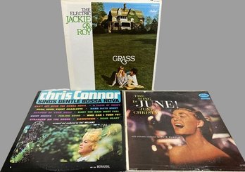 Three Vinyl Records Including Chris Connor, June Christy, And Jackie And Roy