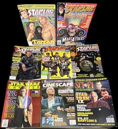 Assortment Of StarLog, Star Wars, Sci-fi And Cinescape Magazines (total Of 8)