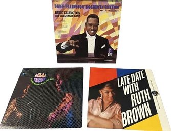 Three Vinyl Records: Della Reese, Ruth Brown And Duke Ellington