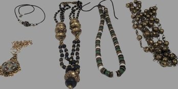 Collection Of Retro Necklaces 7' To 37'