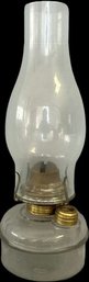 Vintage Glass Oil Lamp- Missing Wick, 12.5in Tall