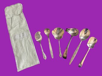 Miscellaneous Sterling Silver Spoons(3), EPNS(1), Plates On Nickel (1), Community (1)- 4.5-6