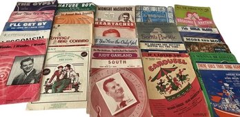 Different Kind Of Sheet Music Covers Including Judy Garland And Many More