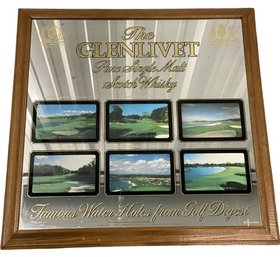 Glenlivet Bar Mirror Featuring Famous Water Holes From Golf Digest (29.5x29.5)