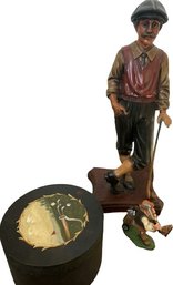 Tall Golfer Guy Statue, Golfer Box, Golfer Figurine - 27'