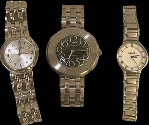 Three Mens Watches In Silver-tones. Made By Geneva, Ashworth & Kenneth Love