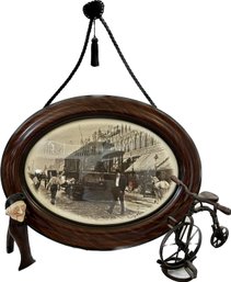 A Streetcar Named Desire Oval Framed Picture, Old Bicycle, Old Man In Nightcap Nutcracker