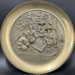 Brass Relief Wall Hangings Men And Janggi Plate