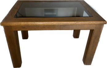 Glass Top Wood Coffee Table 29Wx19Hx20D