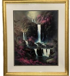 Stunning Waterfall Art Print Framed By Gary Conklin, Edition 750, Print Number: 300 - 23x1x27.5