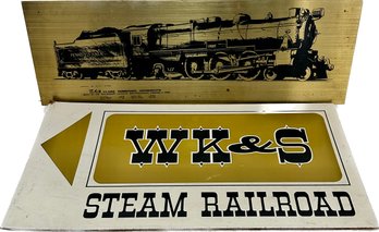 K4s Class Passenger Locomotive Metal Sign And WK&S Steam Railroad Sign