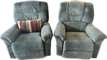 Pair Of Green Recliners, A Bit Worn,  41x41x36