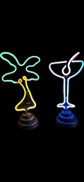 Fluorescent Palm Tree And Drink Bar Decor- 18in Tall