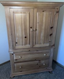 Broyhill Wooden Chesnut Armoire Closet Drawer Cabinet