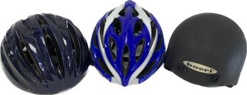 Blue And Silver Giro Helmet, Dark Blue Vigor Helmet, Black Boeri Helmet, Sizes L-2XL