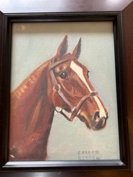 Framed Horse Painting (13x.5x15) & Paper Reproduction Of Ominous Cloud Forms By Frank Tenney Johnson (19x15)