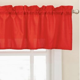 (New) Sweet Home Collection Kitchen Window Tier Home Decor, 24', Ribcord Red (Pack Of 24)