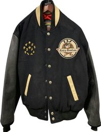 Mens Medium Warner Bros Studio Store Bomber/Letterman Style Jacket (Harley Davidson Edition)