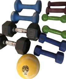 Free Weights, 5 Sets, 2#, 3#, 5#, 8#, 15#, Weighted Ball