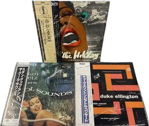 UNOPENED Japanese Pressed Vinyl Records (3) Includes Billie Holiday, Stan Getz And Duke Ellington