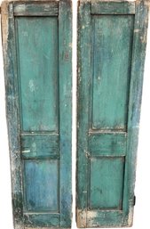 19th Century French Wooden Painted Doors - 62Hx17W