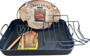 The Turkey Lifter Non Stick And Turkey Lacer 6 Stainless Pins