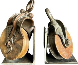 Pulley Book Ends - Made In USA