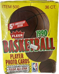 BOX BASKETBALL -Unopened 1990 Fleer Basketball Player Photo Cards 5th Anniversary Edition