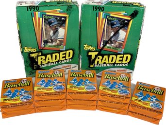 Topps 1990 Traded Baseball Cards, Donruss Baseball Puzzle Pieces & Baseball Cards