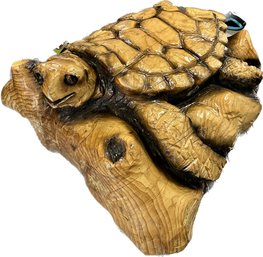 VERY Large Wooden Turtle Carving, 26Lx25Wx12H