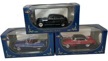 3 Pcs Collectible Vintage Car Toys,  1956 Plymouth, 1949 Buick Roadmaster, 1936 Chrysler Airflow - 18'