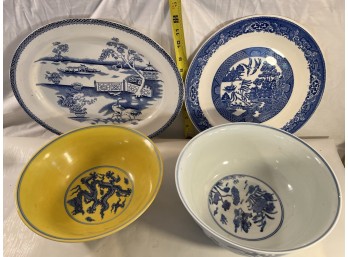 Big China Platter And Bowls (Set Of 2 Each)