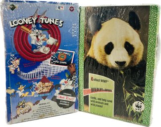 2 BOXES - WWF Wildlife In Danger Cards (sealed), Upper Deck Looney Tunes Comic Ball Cards (sealed)