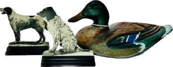 Sears Robuck And Co. Life Like Duck Decoy, Bird Dog Cut-outs