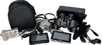 Bushnell Sportsview Extra Wide Angle Binoculars, Lumix Camera, And More Cameras And Cords