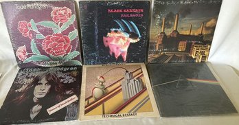 6 Vinyl Records-Todd Rundgren, Black Sabbath, Pink Floyd