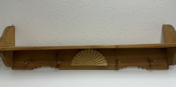 Wooden Shelf With Hooks