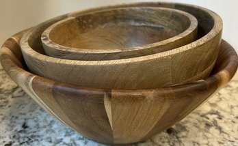 Wooden Salad/Serve Bowl Set (3) 12