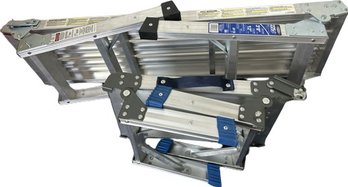 Folding Work Platforms With Locking Mechanisms- Larger Werner Platform Is 39.5Lx12Wx20H Smaller Is 18Lx12Wx13H