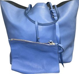 Alexander McQueen Blue Leather Tote Bag- 12-19Lx7.5Wx13H, Bottom Of Bag Is Stained