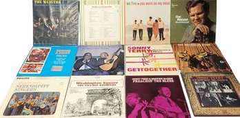 Vinyl Records Including:  The Village Stompers, Doc Watson, Sonny Terry  & Brownie McGhee.