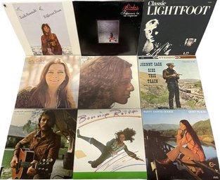 Vinyl Collection (9) Including Judy Collins, Gordon Lightfoot, Johnny Cash